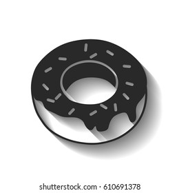 Flat donut vector icon.