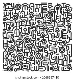  Flat doodle graphic abstract pattern. Vector design for background, logo, wallpaper, tattoo
