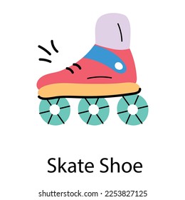 A flat doodle icon of skate shoe 