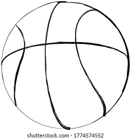 Flat doodle object of basketball, vector illustration