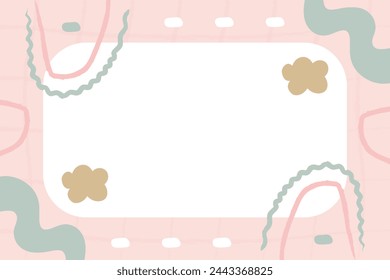 Flat doodle shape abstract minimal vector element background template