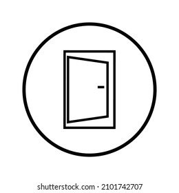 Flachtürsymbol. Einzelnes, qualitativ hochwertiges Umrisssymbol für Webdesign oder mobile App. Dünne Türschilder für das Design-Logo. eps10