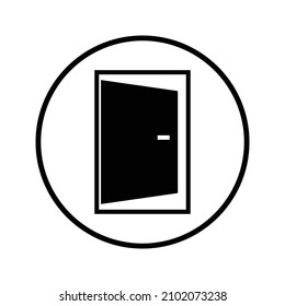Flat Door icon. Single high quality outline symbol for web design or mobile app. Door thin line signs for design logo. eps 10