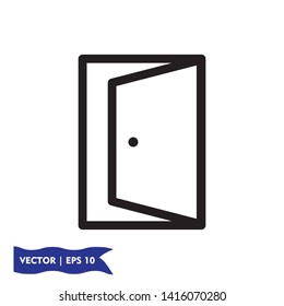 flat door icon symbol sign, vector, eps 10
