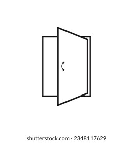 Flat door icon symbol vector Illustration.