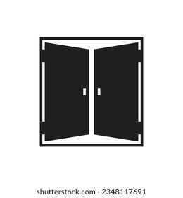 Símbolo de icono de puerta plana vector Ilustración.