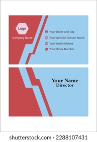 Flat double sided business card, template modern and simple.