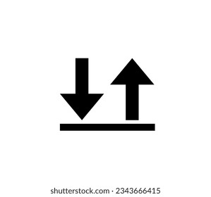 Icono de descarga plana. Icono de flecha. Vector.