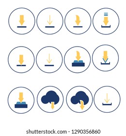flat download icon set vector illustration