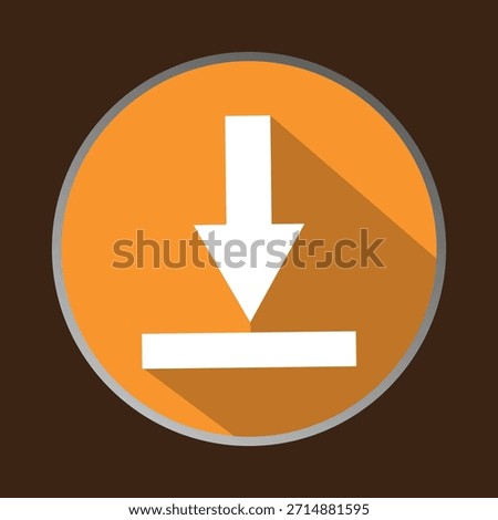 Flat Download Symbol – Arrow Pointing Down