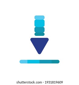 Descarga o envío plano. Símbolo de arrastrar y soltar. botón Adjunto. Elemento de diseño de logotipo