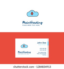 Flat Downloading  Logo and Visiting Card Template. Busienss Concept Logo Design