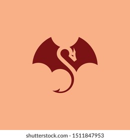 Flat dragon with negative space style and variant color