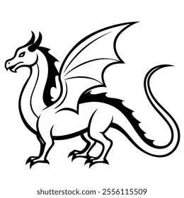 flat dragon silhouette dragon illustration vecto