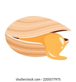 Flat Drawing Of A Clam