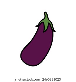 flat drawing of a eggplant for children. You can use it for children books, web design, posters, campaigns, and many more. 