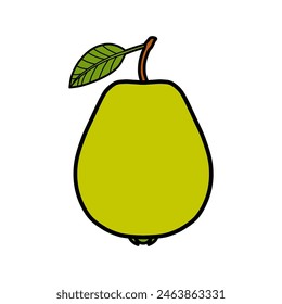 flat drawing of a guava for children. You can use it for children books, web design, posters, campaigns, and many more. 