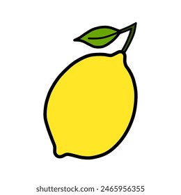 flat drawing of a lemon for children. You can use it for children books, web design, posters, campaigns, and many more. 