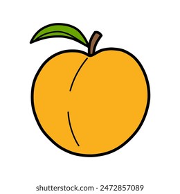 flat drawing of a nectarine for children. You can use it for children books, web design, posters, campaigns, and many more. 