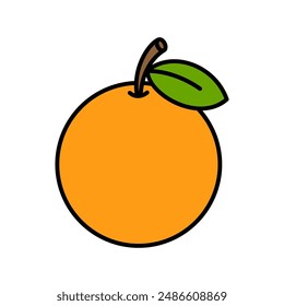flat drawing of a orange for children. You can use it for children books, web design, posters, campaigns, and many more. 
