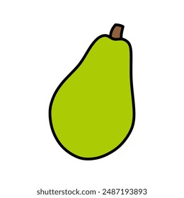 flat drawing of a papaya for children. You can use it for children books, web design, posters, campaigns, and many more. 