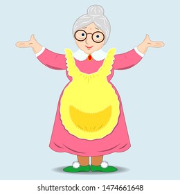 Cartoon Character Illustration Grandma Stock Vector (Royalty Free ...