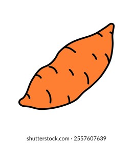 flat drawing of a yam for children. You can use it for children books, web design, posters, campaigns, and many more. 