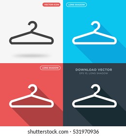 Flat dress hanger icon illustration isolated vector sign symbol