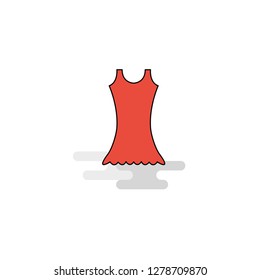 Flat Dress  Icon. Vector