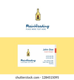 Flat Drink bottle  Logo and Visiting Card Template. Busienss Concept Logo Design