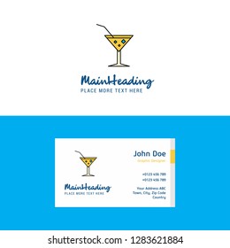 Flat Drink Logo and Visiting Card Template. Busienss Concept Logo Design