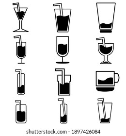 Flat drink vector icon with added drinking water. Simple design for graphics, logos, websites, social media, UI, mobile apps, EPS10
