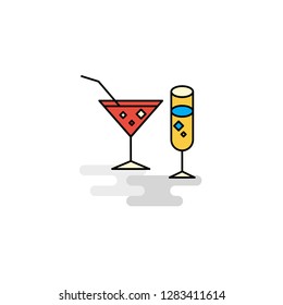Flat Drinks Icon. Vector