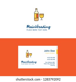 Flat Drinks  Logo and Visiting Card Template. Busienss Concept Logo Design