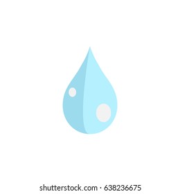 Flat Drop Element. Vector Illustration Of Flat Water Isolated On Clean Background. Can Be Used As Water, Drop And Blob Symbols.