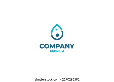 Flat drop family people droplet water donation logo vector icon design illustration