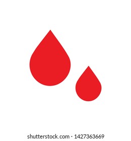 Flat drop icon for various projects. Minimal vector drop icon. Isolated red drop icon on white background.