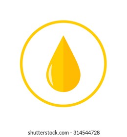 Flat drop of oil isolated on white background