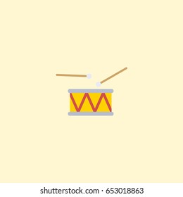 Flat Drum Element. Vector Illustration Of Flat Tambourine  Isolated On Clean Background. Can Be Used As Drum, Tambourine And Instrument Symbols.
