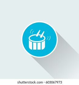 Flat drum icon on white background