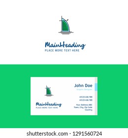 Flat Dubai hotel  Logo and Visiting Card Template. Busienss Concept Logo Design