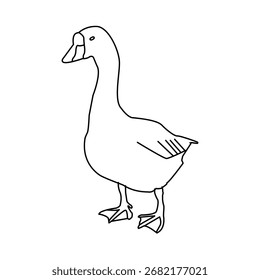 Ícone de pato plano com fundo branco