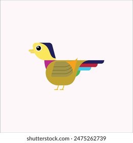 diseño de Vector de ilustración de pato plano. Conveniente para la camiseta, etiqueta engomada, mascota, taza, etc. Eps 10