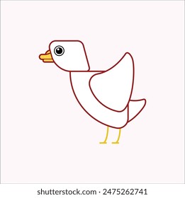 diseño de Vector de ilustración de pato plano. Conveniente para la camiseta, etiqueta engomada, mascota, taza, etc. Eps 10