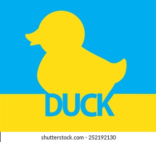 Flat duck silhouette design template icon vector.