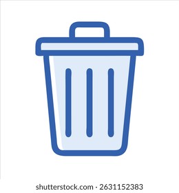 Flat dust bin object icon modern design concept isolated