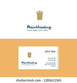 Flat Dustbin Logo and Visiting Card Template. Busienss Concept Logo Design