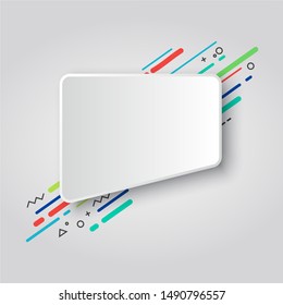 Flat dynamic background design. Colorful geometric frame