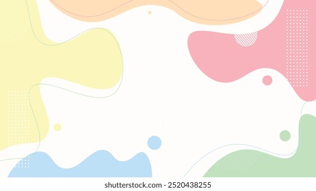 Flat dynamic colorful fluid shapes background. Abstract Vector Geometric Background. Wallpaper illustrations backdrop in pastel colors.Suitable for covers, poster designs, templates, banner and others