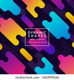 flat dynamic wavy form with irregular parallel rounded lines Background with geometric trendy shapes for banner, card, poster, flyer . Line style design element.